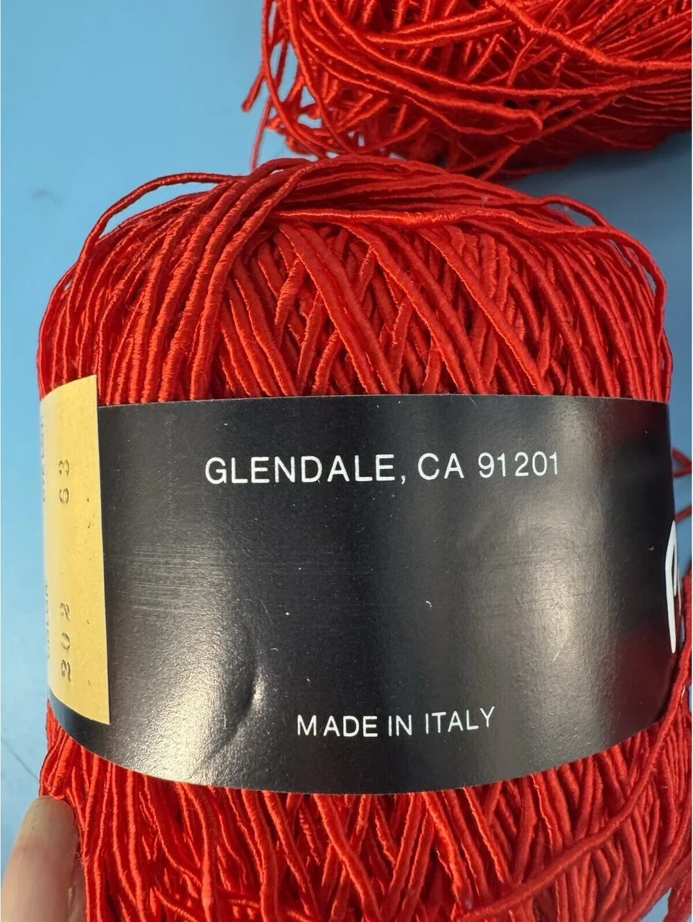 8 Skeins Prego Perla Red Yarn Color 202 Dye Lot 63 Cotton Viscose Made Italy